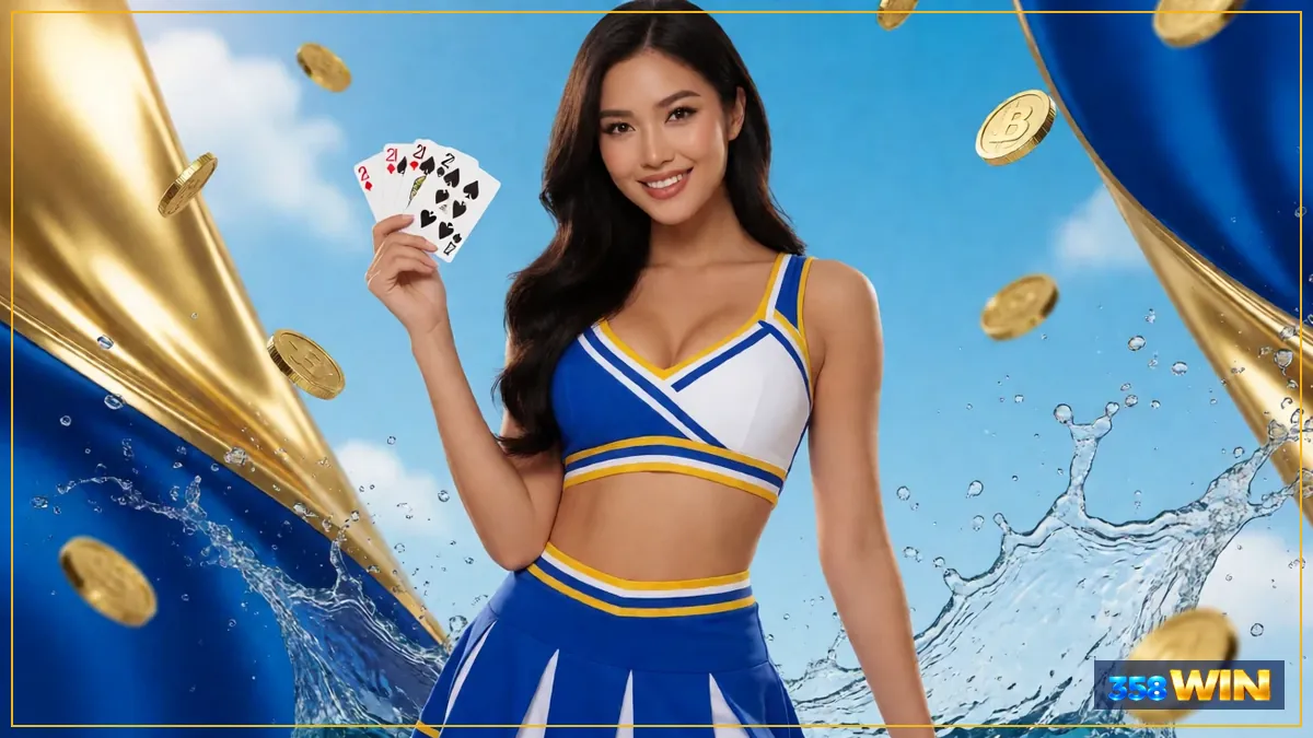 Các nút Hit, Stand, Double và Split trên bàn Blackjack 358WIN